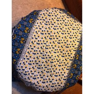 FTC Khanga Fabric Wrap Unisex OS Blue Yellow Excellent Swahili Proverb Floral